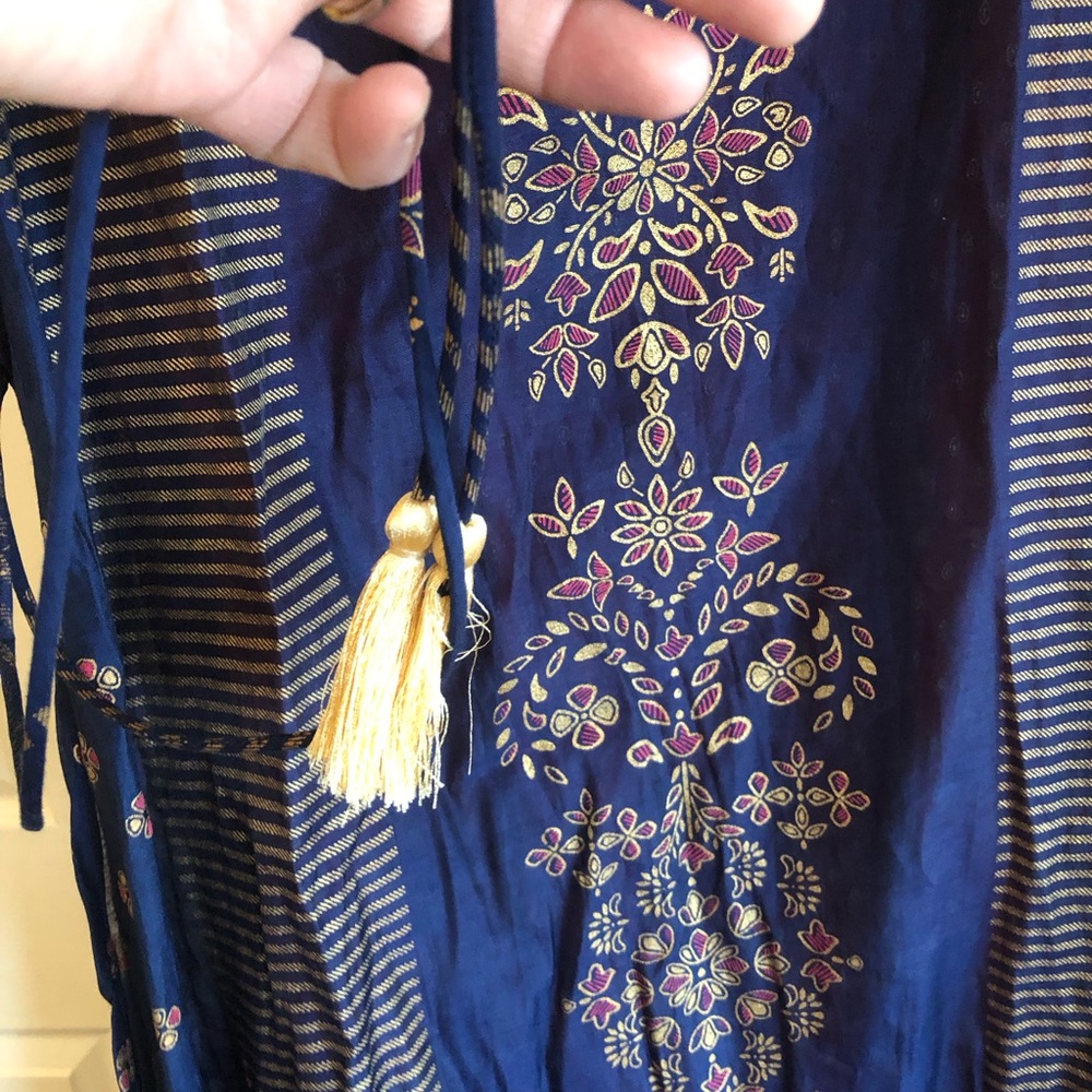 Elegant Blue Ethnic Maxi Dress - Picture 5 of 9